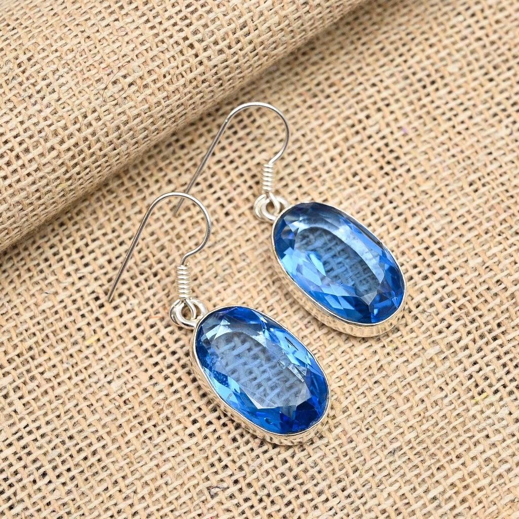 Серьги ручной работы из стерлингового серебра 925 пробы с танзанитом, свадебные украшения