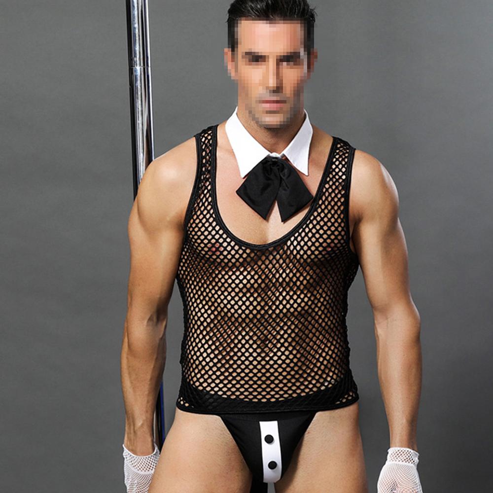 Нижнее белье для мужчин, нижнее белье для геев, сексуальное сетчатое боди на груди, бандаж, цельный костюм для секса для взрослых