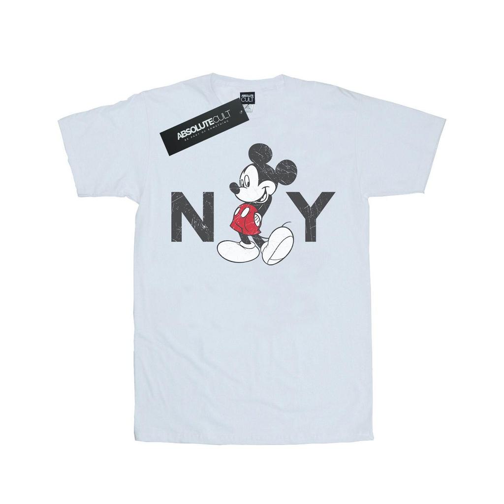 Disney Womens/Ladies Mickey Mouse NY Cotton Boyfriend T-Shirt