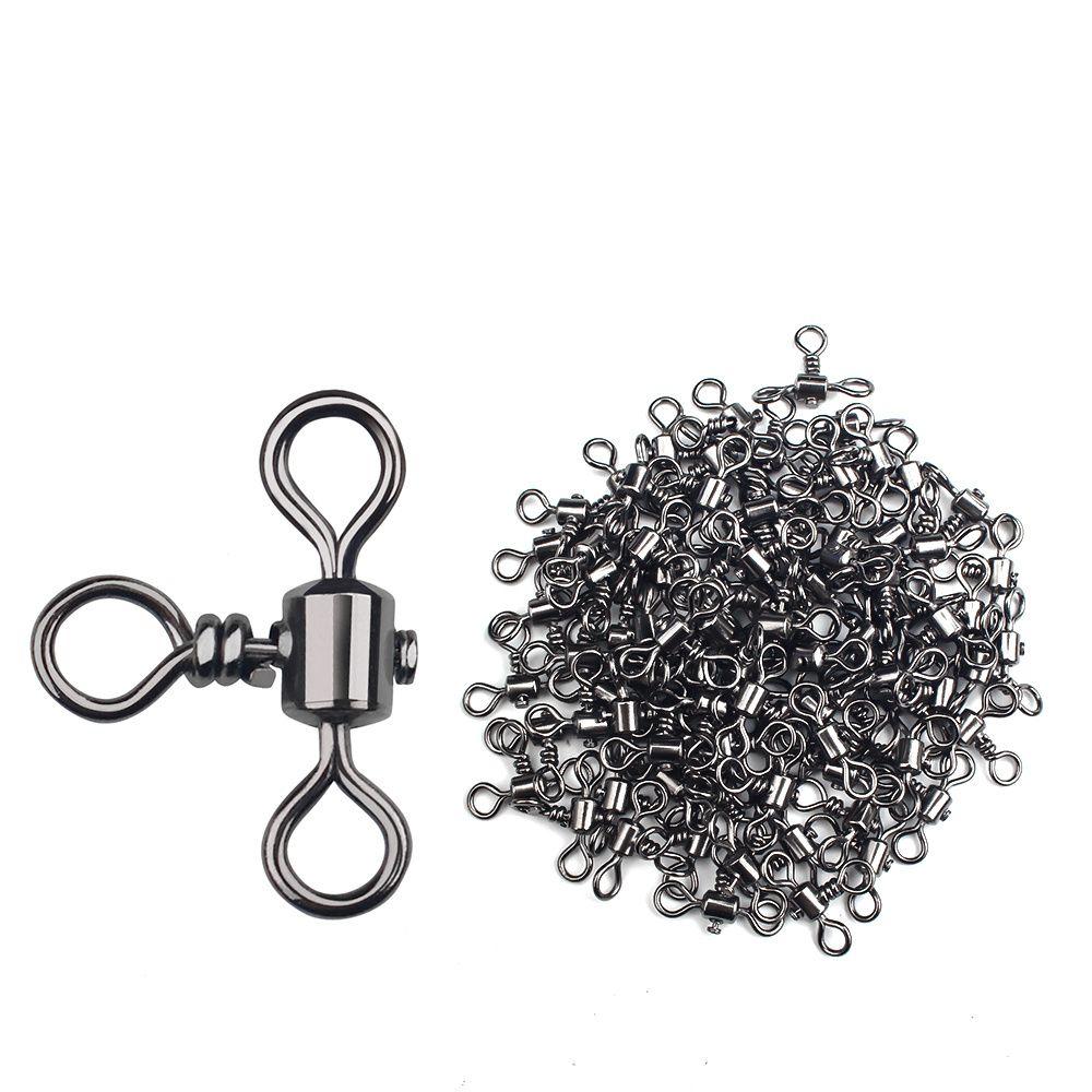 Trident Bearing Barrel Cross Line 3 Way Bearing Swivel T-shape Fishing Swivels Fishhook Connector