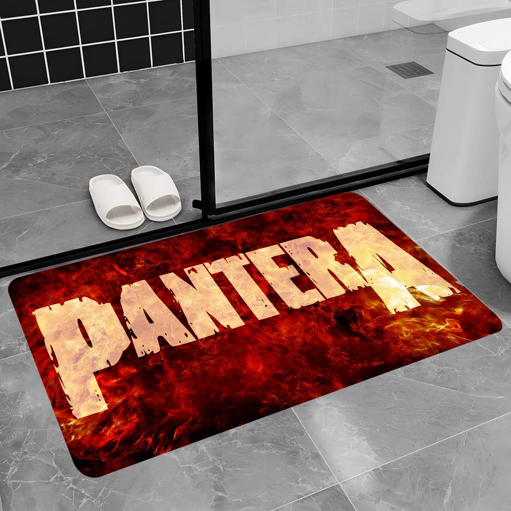 Groove Metal Band P-Pantera Room Mats Anti-slip Absorb Water Long Strip Cushion Bedroon Mat Household Carpets