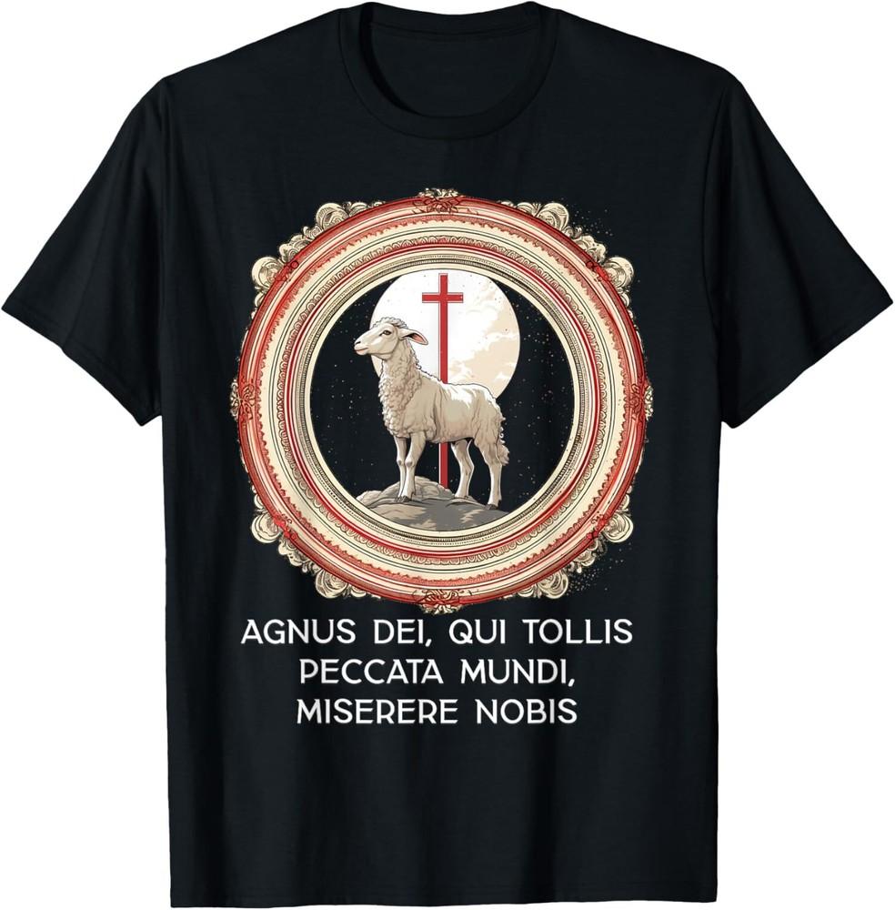 НОВАЯ ЛИМИТИРОВАННАЯ Футболка Agnus Dei Sanctus Традиционная Латинская Месса Католическая Футболка Топы