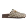 Шлепанцы с пряжкой-подпругой из ткани GG Supreme Бежевые 749815 KHN80 9769