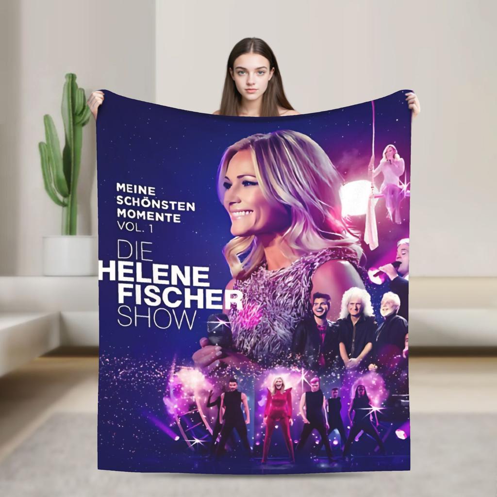 Helene Fischer German Singer Plush Blanket Kids  Flannel Throw Blanket For Living Room Super Soft Design Quality Bedspread