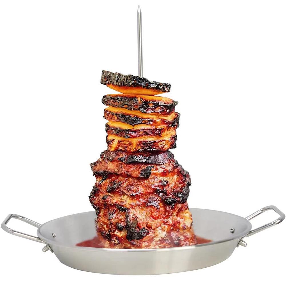 Stainless Steel BBQ Kit: Vertical Screw Pot, 3 Removable Brushes, Pads, Gloves, Oil Bottle, Brush Hooks.