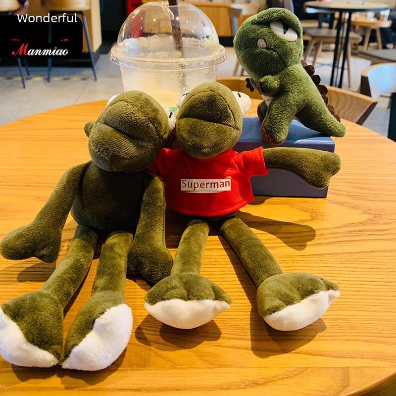 Очаровательный плюшевый брелок-лягушка для сумок и машин, мультяшный стиль, красный наряд