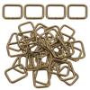 36pcs Metal Rectangle Ring Buckles X Square Strap Webbing Belt Rings for Camping Dog Luggage Belt Craft DIY Accessories Bronze 4/5" 1"