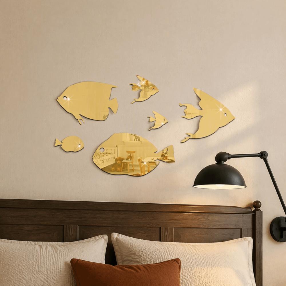 3D Effect Fish School Wall Sticker Removable Adhesive Removable Wall Sticker Home Office Decor