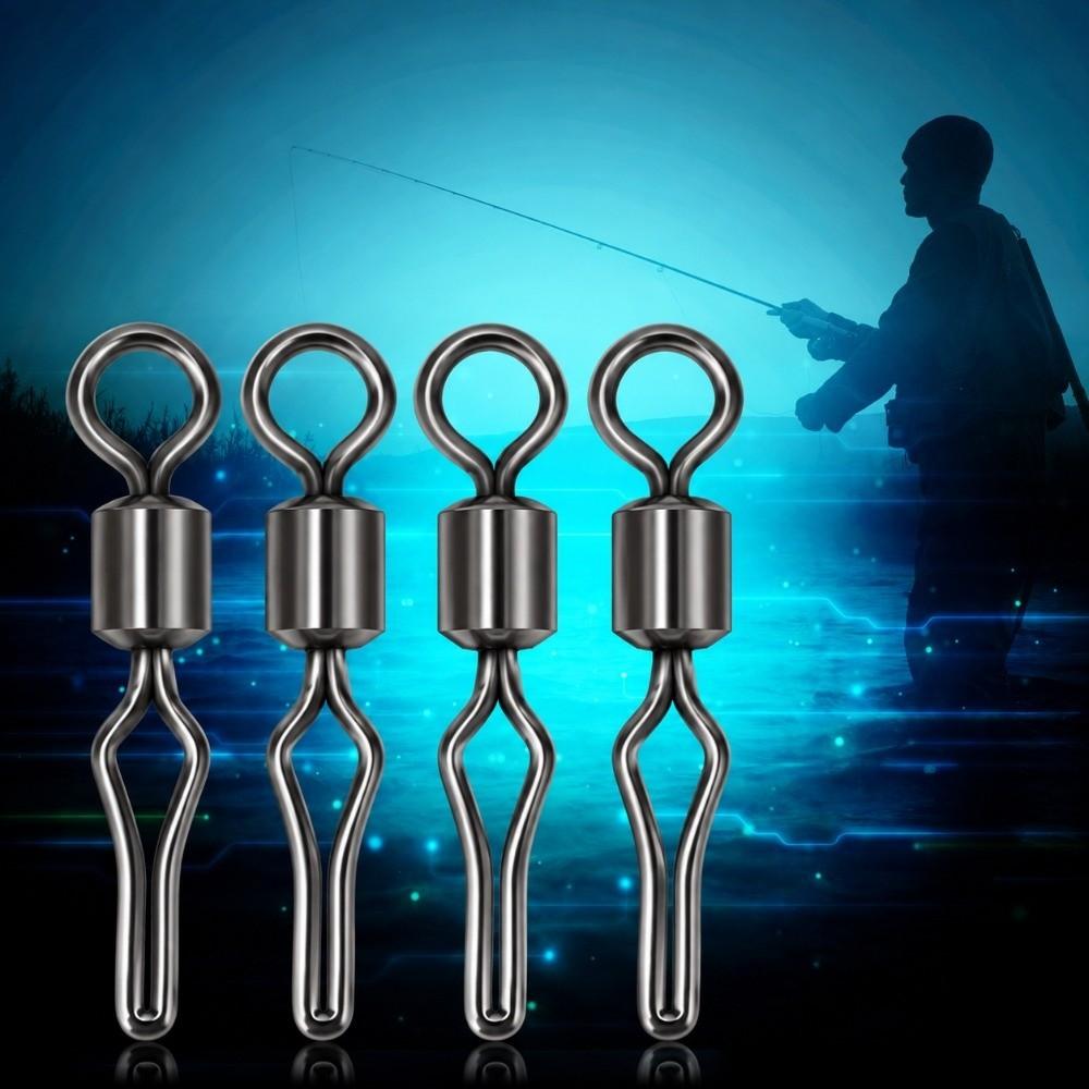 100PCS Side Line Clip Rolling Swivels High Strength Drop Shot Swivels Fishing Swivels Carp Fishing