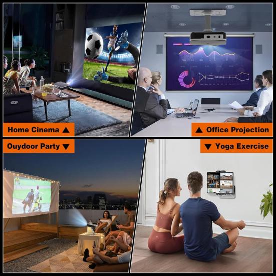 Подставка для проектора из алюминиевого сплава, вращающаяся на 360 градусов, с регулируемой высотой, сверхпрочная, держатель для проектора 3-в-1, настольное, настенное, потолочное крепление с резьбой 1/4 дюйма