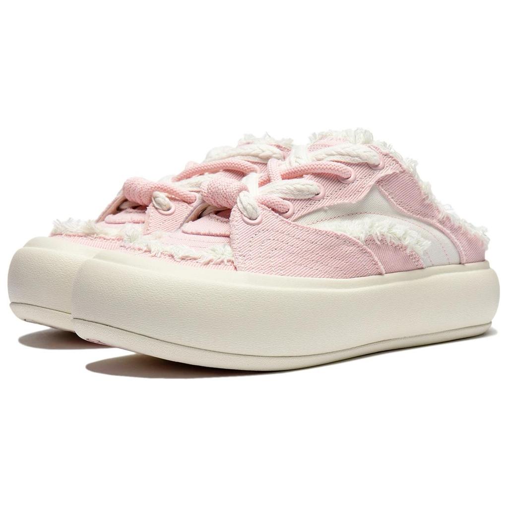 Li Ning Trendy Casual Non-Slip Shock Absorbing Low-Top Скейтерские Кроссовки Женские Кроссовки Розовые Белые AZGU014-6