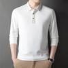Рубашка поло с длинными рукавами для мужчин, весенняя, новая, корейский стиль, модная, тонкая, повседневная, однотонная, с лацканами, мужская рубашка-поло, верхняя часть