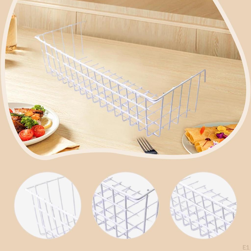 Hanging Wire Basket Cabinets Organizer Farmhouse Supplies Shelf Storage Rack for Garage Grid Panel