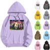Women's Fashionable Casual Halloween Witch Print Hooded Sweatshirt With Pockets Long Sleeved Sweatshirt