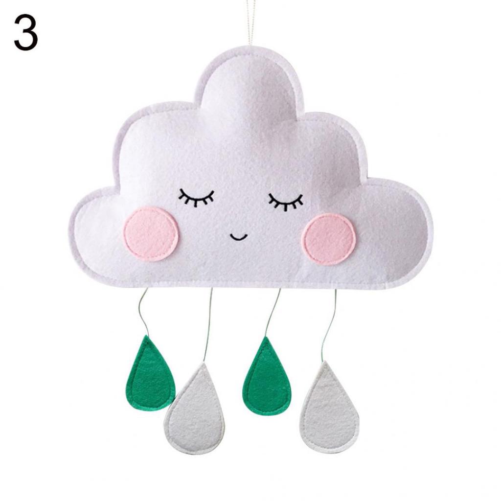 Cloud Raindrop Hanging Ornament Baby Bed Tent Pendant Kids Room Decor AVE