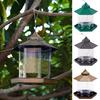 1 Set Bird Feeder Easy To Install Large Capacity Convenient Transparent House Shape Bird Hanging Food Container Home Supplies