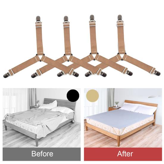 4 шт. Треугольные ремни для простыней, регулируемая конструкция, простая установка, нескользящие ремни для простыней, зажимы для простыней