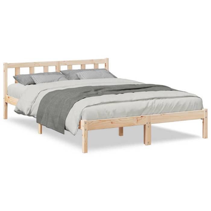 VidaXL Cadre de lit extra long sans matelas 140x220 cm bois massif pin, lit, meuble de chambre à coucher, lit en bois, lit 852448