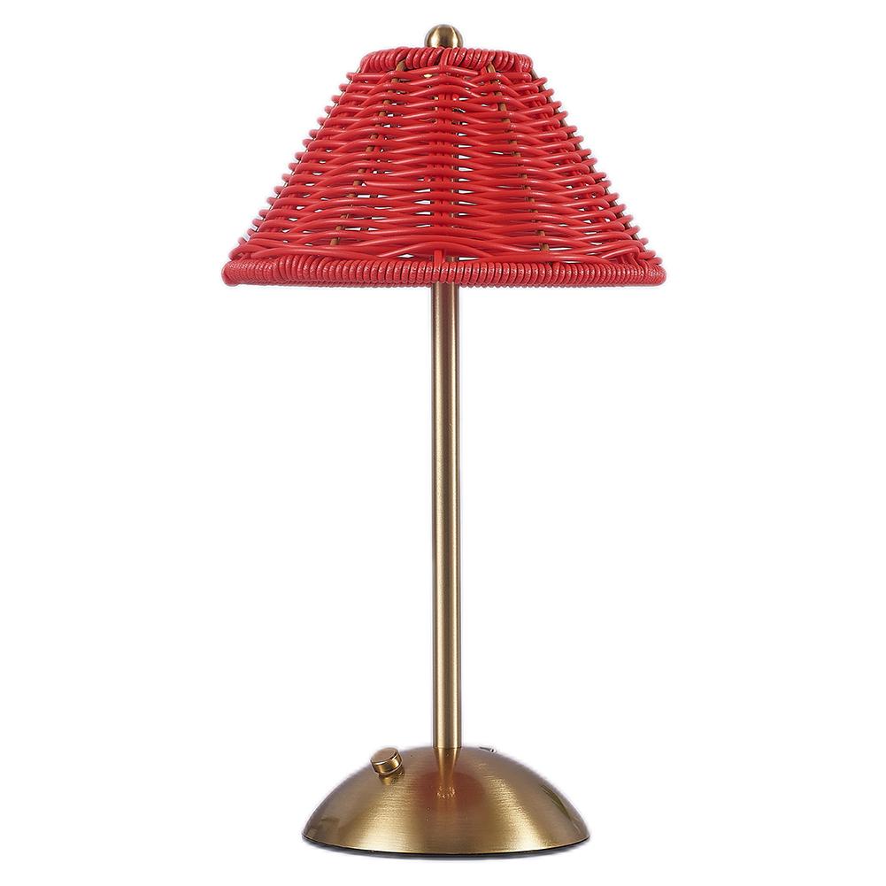 Cordless LED Table Lamp 3 Color Stepless Dimmable Retro Rattan Touch Lamp Bedside Night Lamp For Indoor/Outdoor Use Home Bedroom