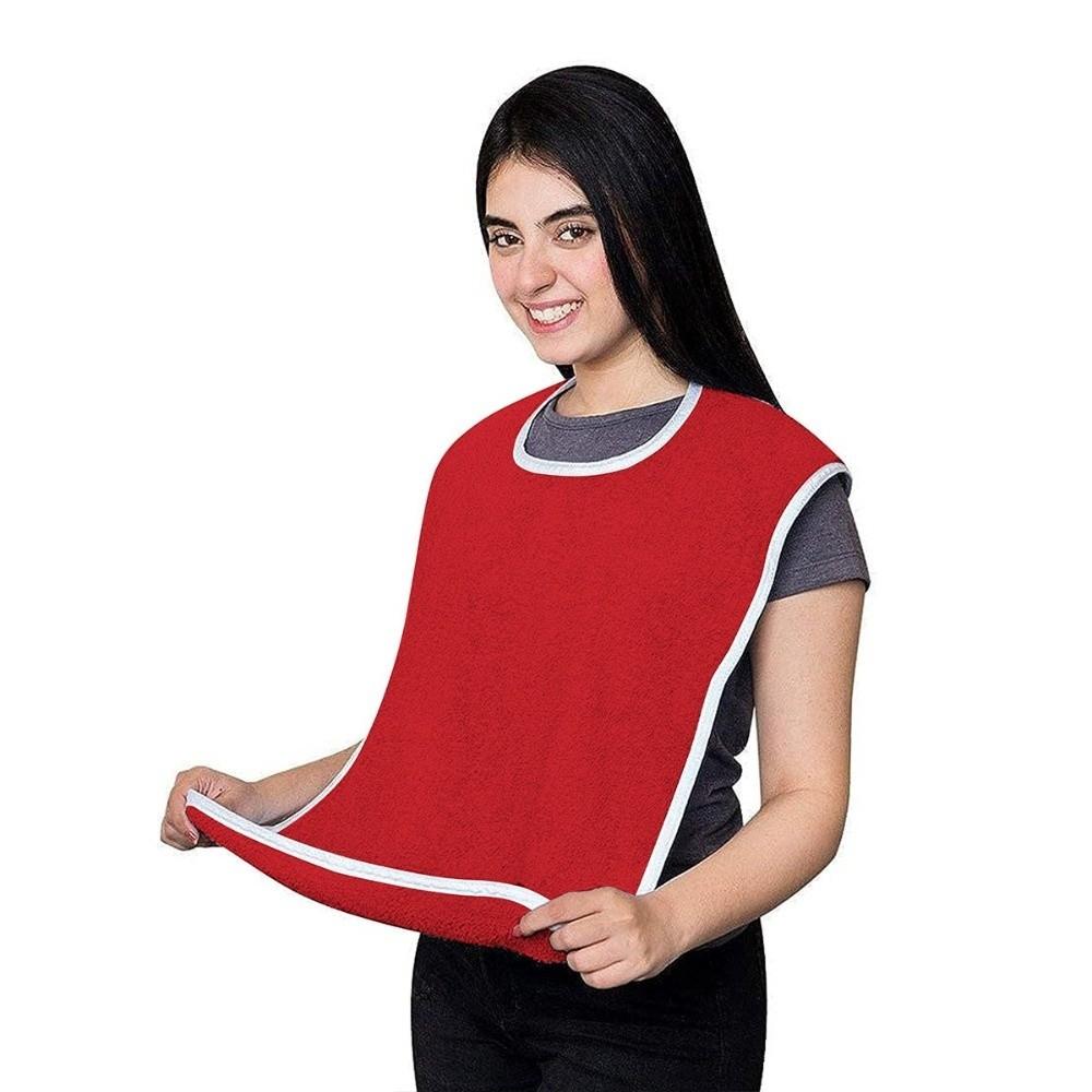 Soft Adult Bib Adjustable Mouth Wipe Polyester Dining Clothing Protectors  Elderly