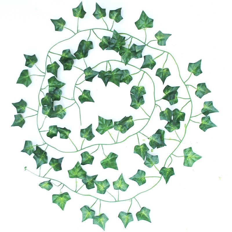 1 шт. 210 см Зеленый шелк Искусственная подвесная рождественская гирлянда Растения Лоза Листья Сделай сам Дом Свадебная вечеринка Ванная комната Сад Украшение