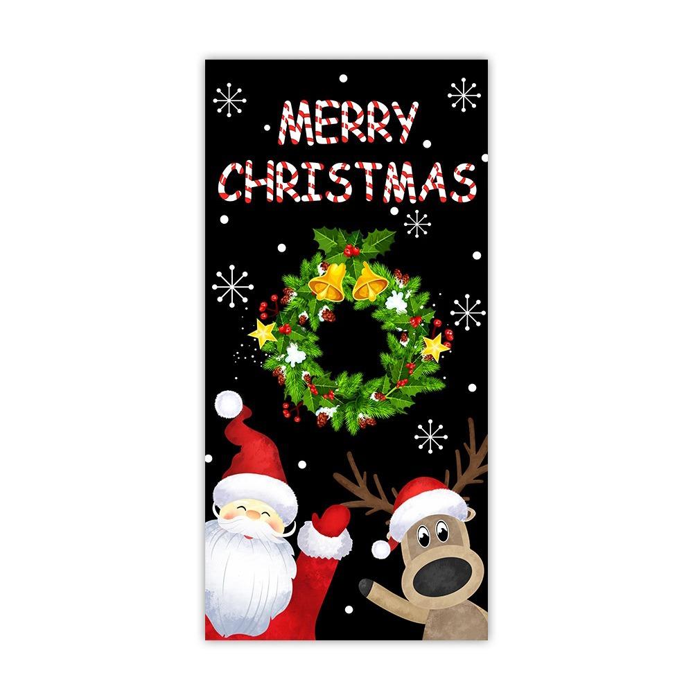 90x185cm Christmas Hanging Cloth Background Christmas Door Cover  Indoor and Outdoor