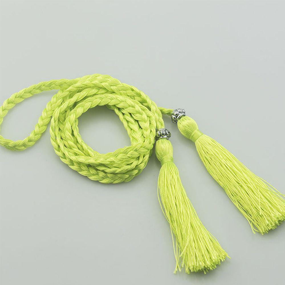 Thin Decorated Tassle Waistband Bow Dress Braided Belts Tassles Belts Waist Rope Waist Chain
