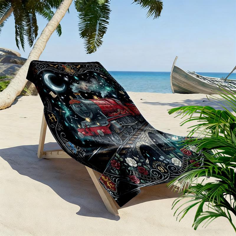 Magic School Fantastic Print Beach Towel, Large Soft Quick Dry Towel for Beach Camping Swimming