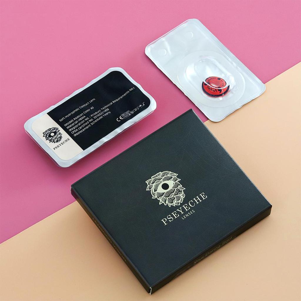 Pseyeche 17MM Role Playing Contact Lenses Tokyo Ghoul Black And Red Mini Sclera Lenses Halloween Contact Lenses 1 Pair Yearly Crazy Lens