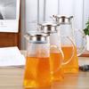 Прозрачный стеклянный чайник для холодной воды с молотковым узором, высокоборосиликатный, большой емкости, со стальной крышкой, для сушки и кипячения воды, квадратный чайник для сока
