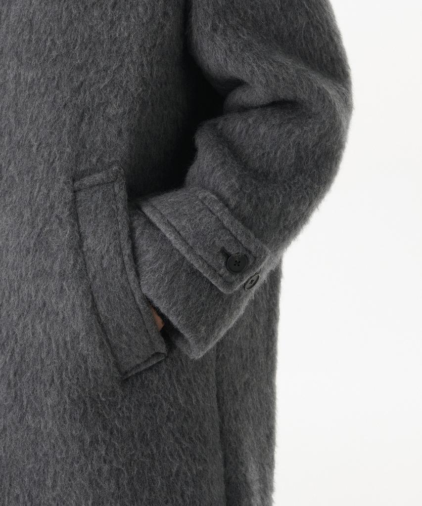 Musinsa Standard Hairy Alpaca Blend Oversized Balmacaan Coat [Grey]