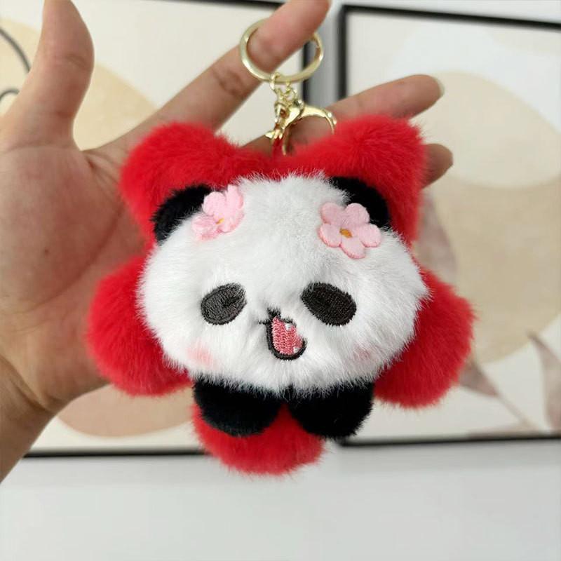 Creative Sunflower Panda Plush Toy Adorable Keychain Soft Stuffed Animal Gift 10-15cm