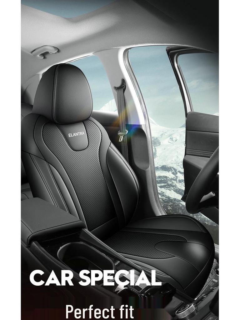 Универсальная кожаная подушка на сиденье автомобиля для Beijing Elantra - Подходит для пятиместного автомобиля, всесезонное использование