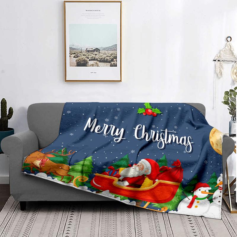Home Decoration Plush Throw Sofa Blanket Bedspread Bed Fluffy Soft Blankets Decor Plaid Modern Halloween Merry Christmas Winter