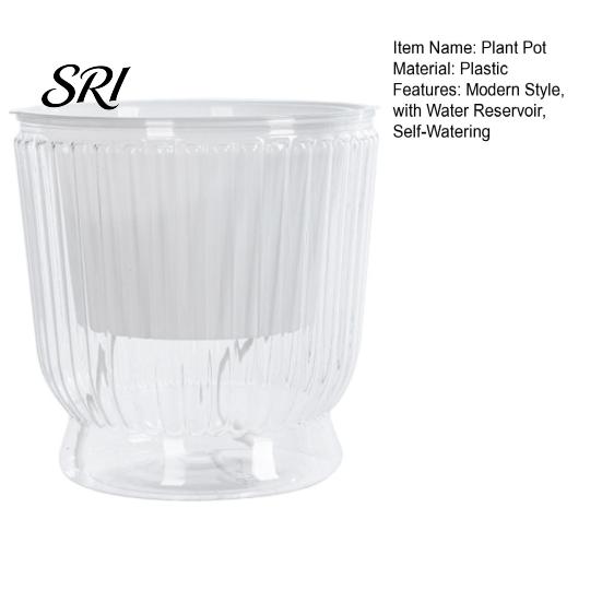 Breathable Plant Pot Self Watering Plastic Flower with Water Reservoir Easy Care Indoor Planter Wick Ropes Modern for Home Office Desktop Low