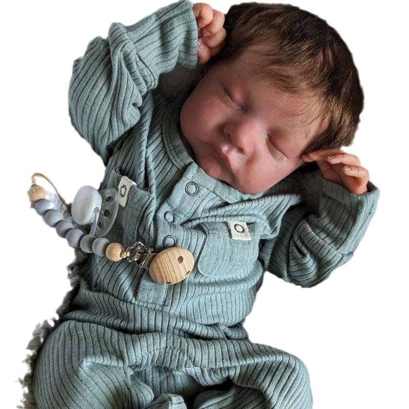 19-дюймовые реалистичные куклы Bebe Reborn Levi с закрытыми глазами, законченная 3D-раскрашенная кожа, фигурка новорожденного, игрушки для детей, подарок-сюрприз на праздник, день рождения