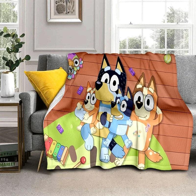 3D Print B-Blueys Family Cartoon Dog Blanket,Soft Throw Blanket for Home Bedroom Bed Sofa Travel Cover Kid Gift