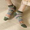 5/10 Pairs Retro Ethnic Style Men's Socks Autumn Winter Thickened Warm Short Length Men's Wool Socks Low Top Boat Socks Comfortable