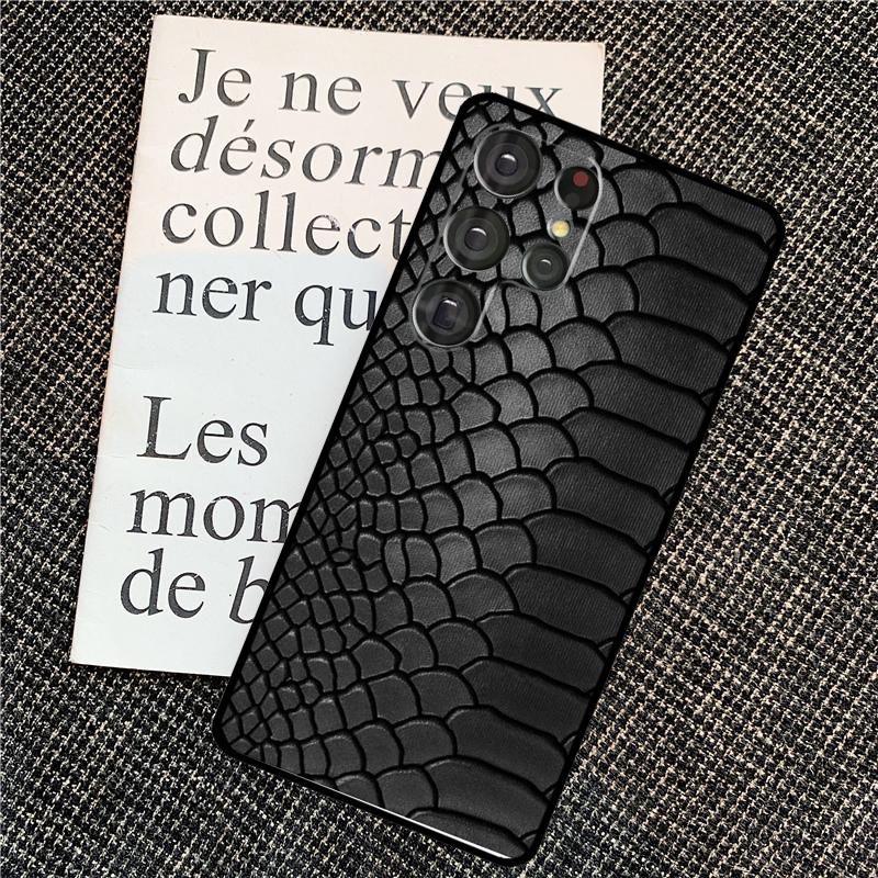Чехол с текстурой змеиной кожи для Samsung Galaxy S25 Ultra S21 S22 S23 S24 Ultra S9 S10 S20 Plus S25 FE Задняя крышка