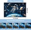 Space Astronaut Rug, Earth Planet UFO Meteor Star Galaxy Outer Space Pattern, Non-Slip Washable Mat for Living Room Sofa Dining