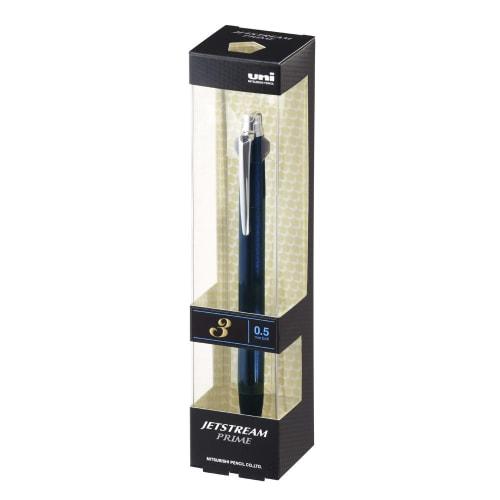 Шариковая ручка Mitsubishi Pencil 3 цвета Jet Stream Prime 0.5 темно-синяя, легко писать SXE3300005D.9
