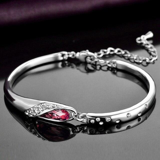 100% Цветные Браслеты Свадебное Мероприятие Сбор Свадебное Мероприятие Свадебный Синий Хрустальный Камень Браслет на Запястье Подарок Подарок