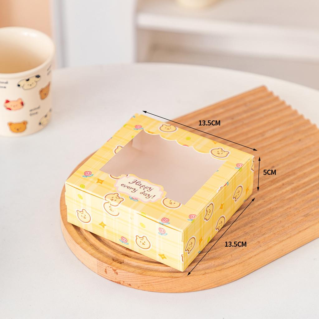 12 Pack Candy Sweet Boxes with Window 6”×5”×2” Disposable Paper Treat Packing Gift Box Christmas Pastry Cookies Muffins Pies Brownie Boxes