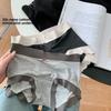 Women's Spring and Autumn Simple Color Collision 10A Antibacterial Extended Crotch Waist Non Trace Briefs