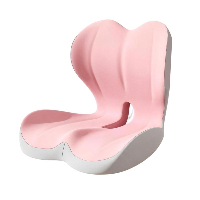 Memory Foams Seat and Back Chair Cushion with Polyester Cover, Contoured Lumbar Support, and Connected Integrated Design