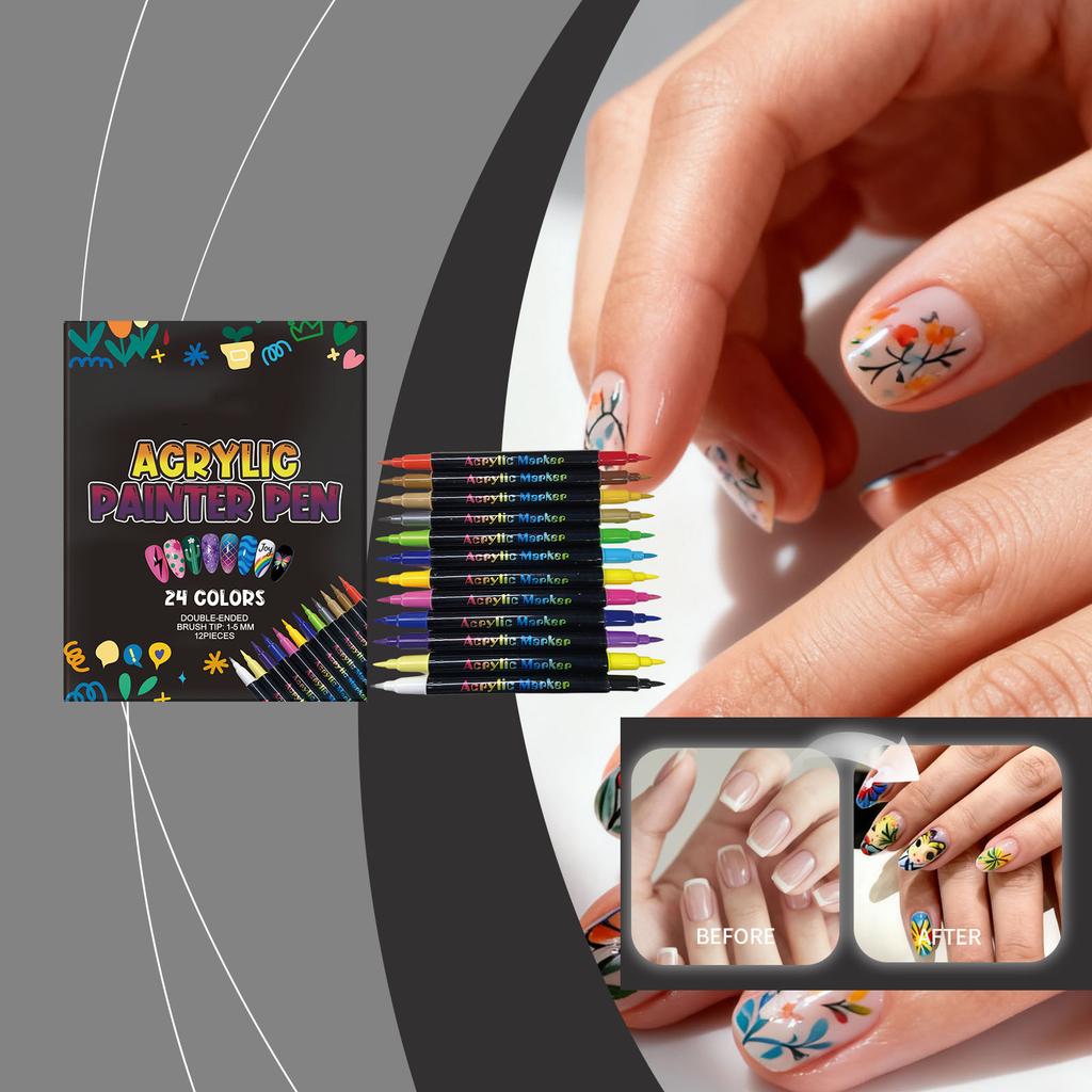DIY Creative Hand,painted Multi,color Nail Pen Set, Easy To Handle, Bright And Colorful Nail Tools,30ML