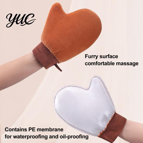 Self Tanning Mitt Flocked Mitt, Streak-Free Sunless Applicator Glove Home Beauty Gadget with Thumb, Tanner Mitten for Even Fake Tan Sunscreen