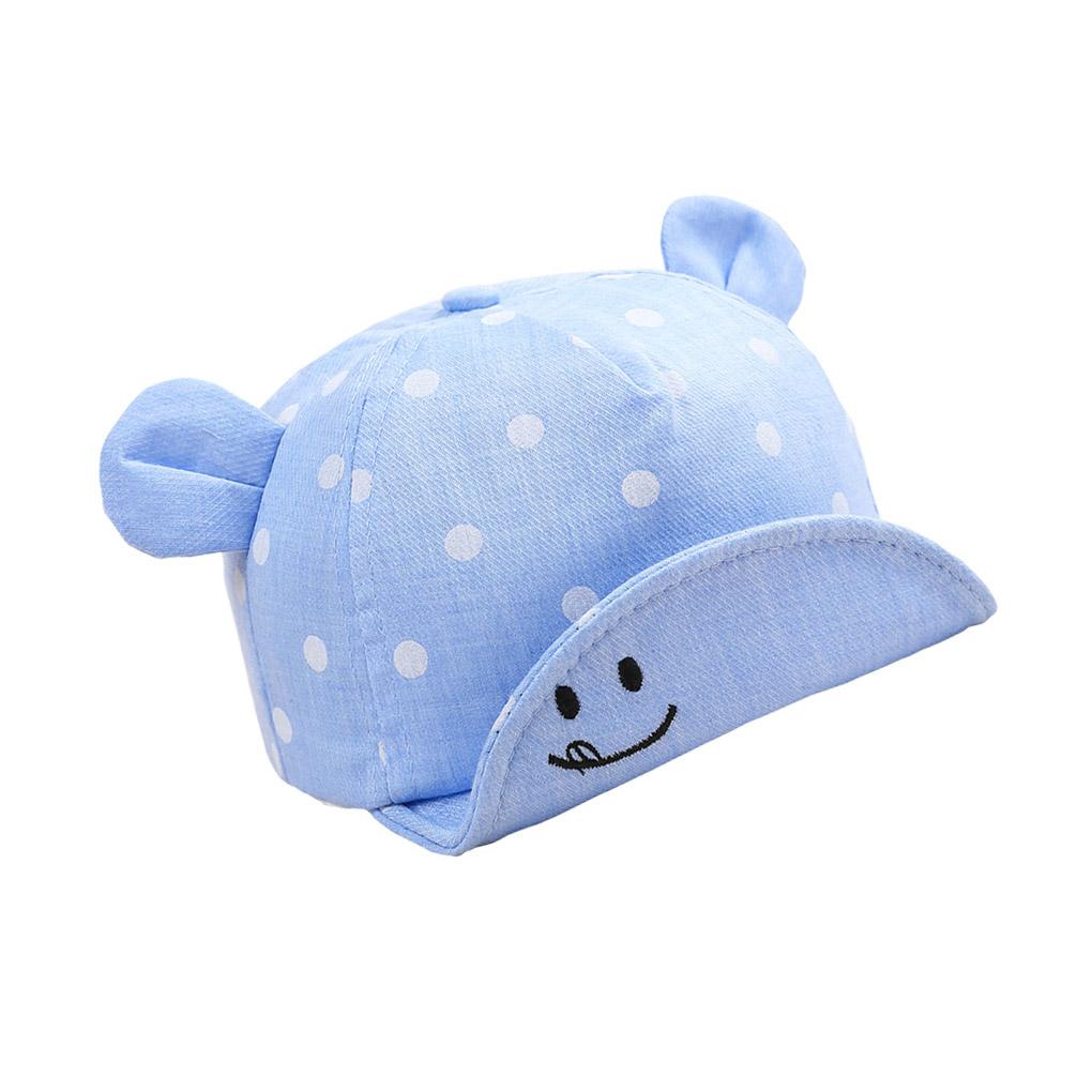 Детская солнцезащитная кепка Детская очаровательная шляпа от солнца в горошек Шляпа из хлопка для малышей для фотосессии со ушками