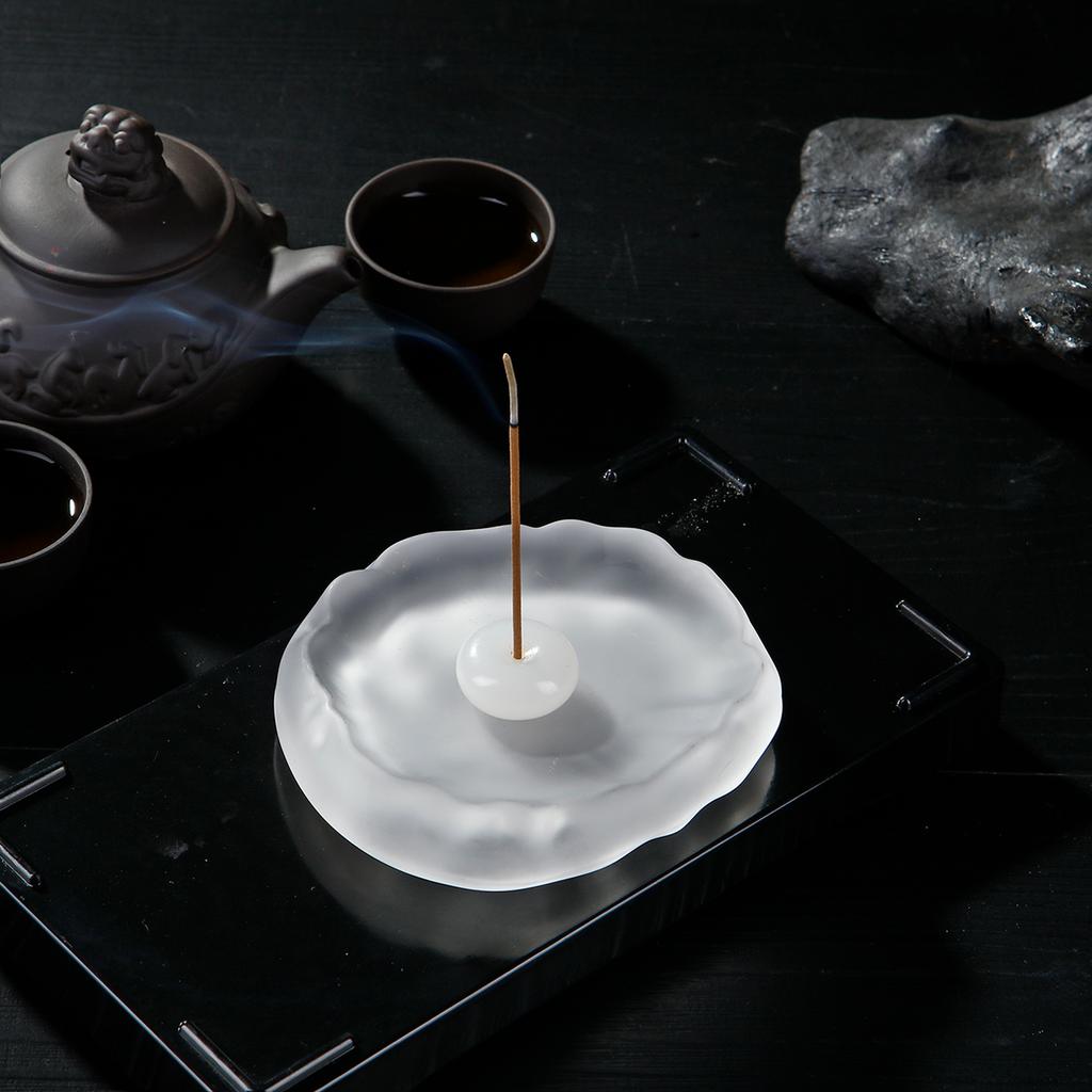 Мини-курильница из нефрита, подставка для благовоний со стеклянной пластиной для благовоний, улавливатель пепла, буддийские принадлежности для домашнего декора
