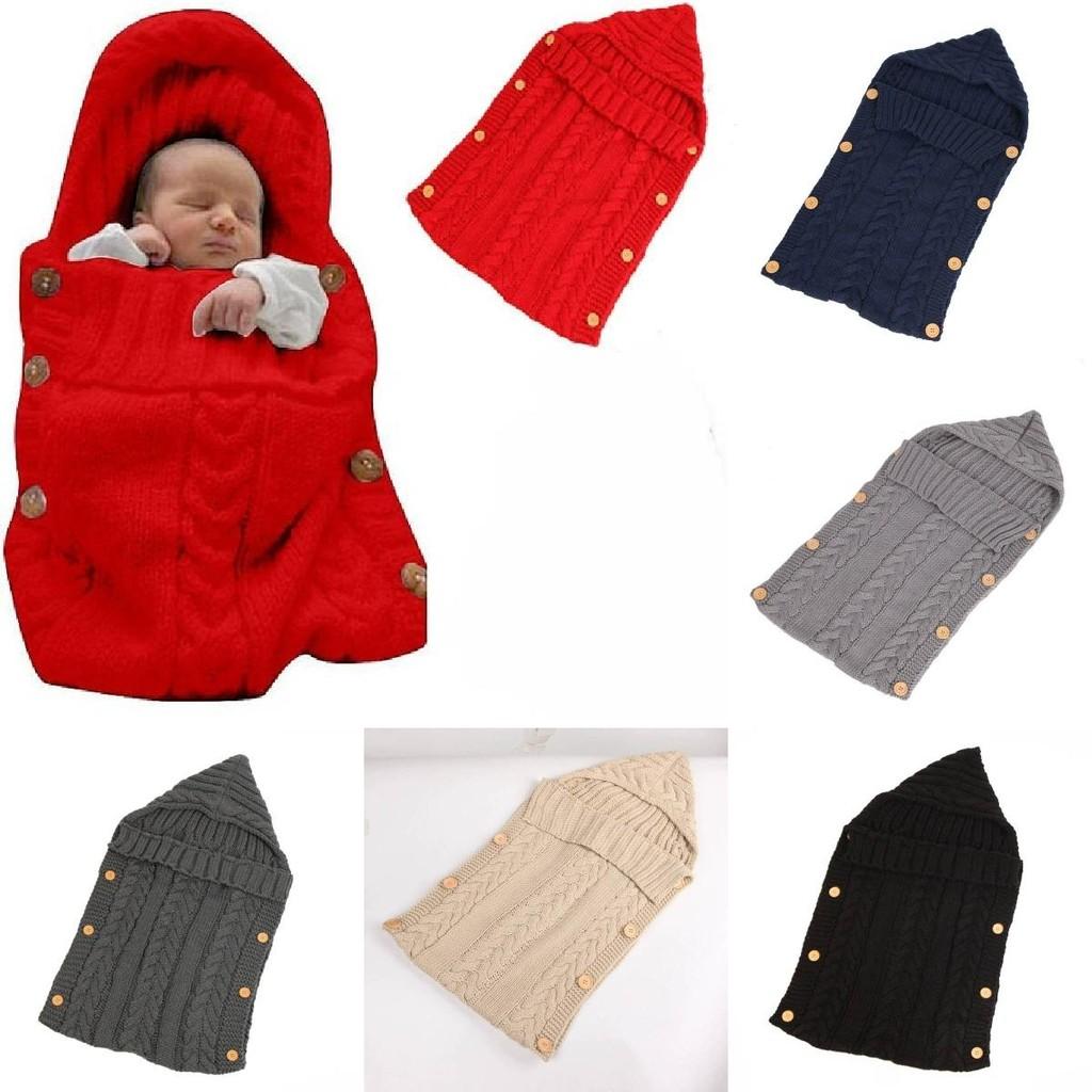 Premium Quality Newborn Sleeping Bag Baby Infants Knit Crochet Swaddle Wrap